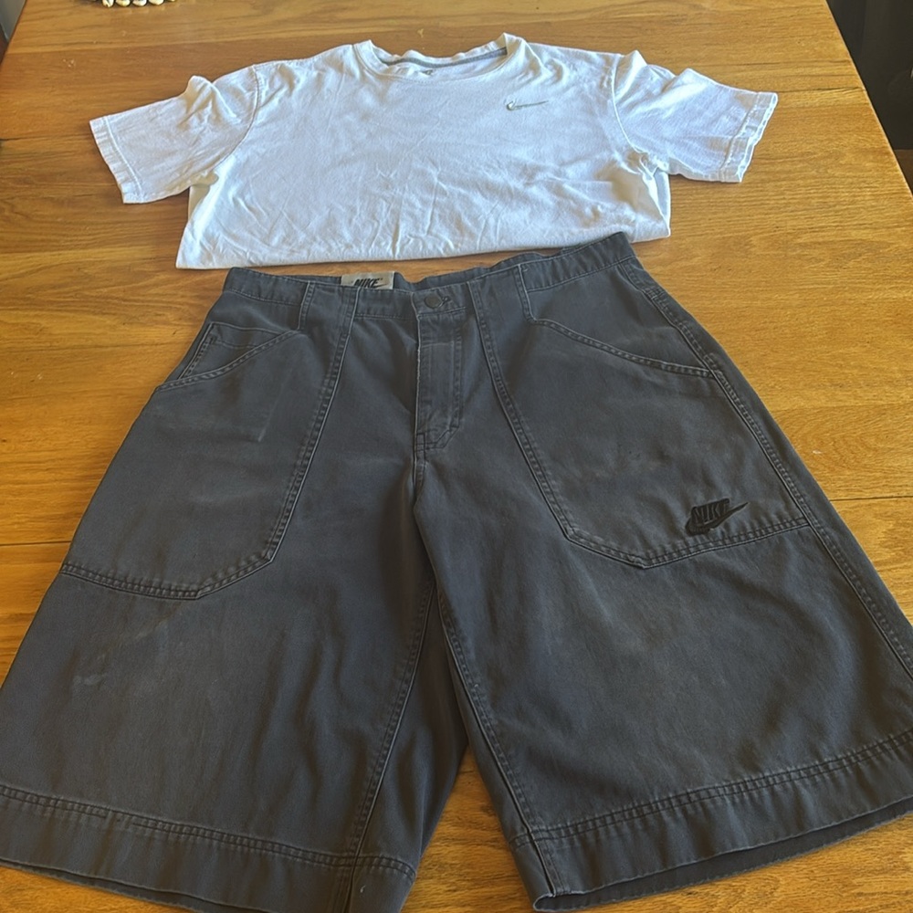 Nike Classic White Tee and Charcoal Shorts